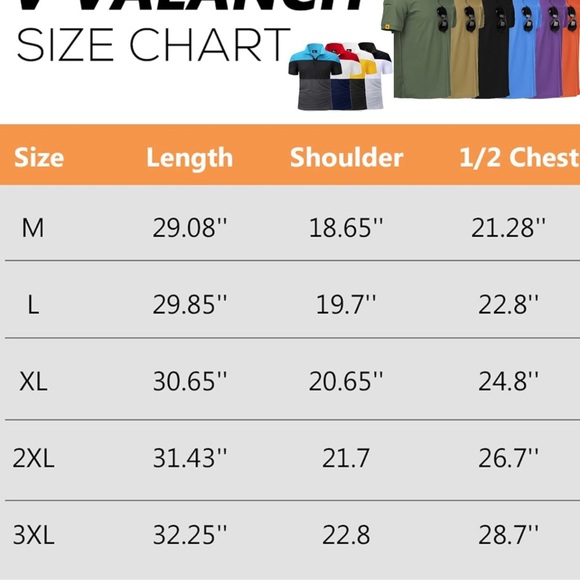V VALANCH Mens Polo Shirt Short Sleeve Golf Shirt for Men Casual - Picture 4 of 5